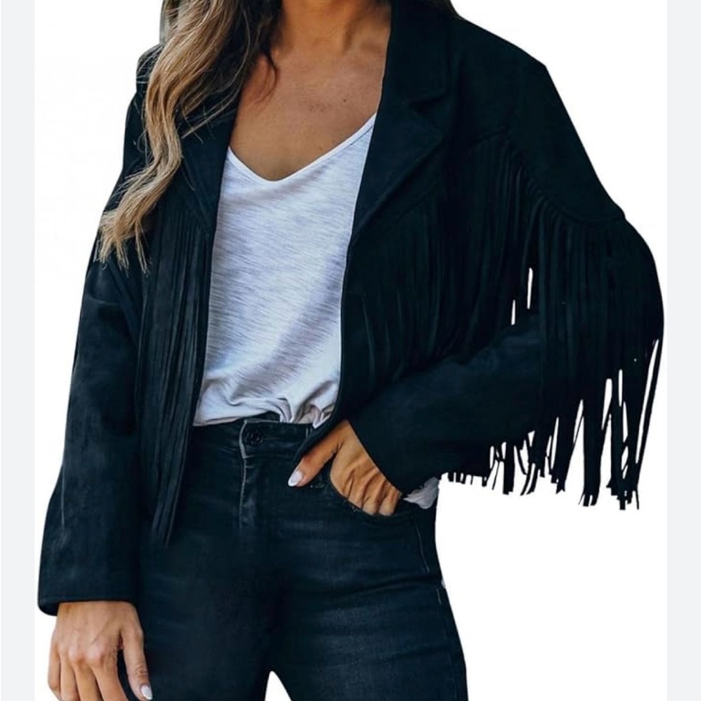 Women Cropped Tassel Jacket Vintage